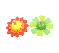 NOLITOY 2 Piezas Juguetes Educativos de Madera para Peonzas Giratorias Tradicionales Alivio de Estrés y Desarrollo Sensorial para Manos Pequeñas Reconocimiento de Formas y Coordinación