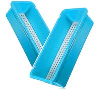 NOLITOY 2 piezas Organizador de Cubertería Plástico con Tapa Transparente y Escurridor Integrado Bandeja para Utensilios Pequeña Almacenamiento Compacto para Cocina de Unidades Azul