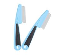 NOLITOY 2 piezas Peine de Dientes de Acero Inoxidable para Eliminación de Caspa Cepillo Ergonómico para Cabelludo para Hombres Mujeres y Mascotas de Unidades Azul y Negro