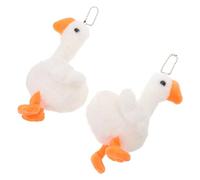 NOLITOY 2 Piezas Peluches de Ganso Mini Colgante Llavero de Peluche Suave para Premios de Fiesta y Recompensas Escolares