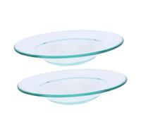 NOLITOY 2 Piezas Plato de Vidrio para Calentador de Cera de Soja Resistente al Calor Reemplazo para Difusor de Aceite Esencial y Lámpara Aromaterapia Fácil de Limpiar y Multifuncional