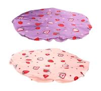 NOLITOY 2 Piezas Shower Caps For Women Adjustable Double Layer Peva Bath Hat Large Reusable Hair Cover With Adjustable Buckle For Long Hair Family Use