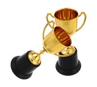 NOLITOY 2 Piezas Trofeos de Plástico Dorados con Base Redonda Premios Artísticos para Celebraciones Deportivas y Académicas Copas para Campeones Infantiles y Reconocimientos Reutilizable