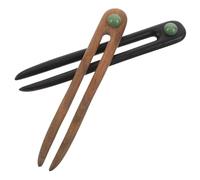 NOLITOY 2 Piezas U-shaped Wood Hair Pins For Women Chinese Vintage Hair Forks Elegant Traditional Accessories For Weddings Parties Festivals Lightweight And Hand-polished