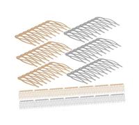 NOLITOY 20 Piezas Peines Laterales de Metal para Cabello Dientes con Kit Diy para Accesorios Nupciales y Tocados Clips para Recogidos y Peinados French Twist