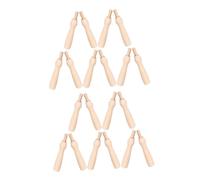 NOLITOY 20 Piezas Sello de fieltro de lana Felting Needles Madera Herramientas de fieltro de aguja porta agujas perforadora Beige