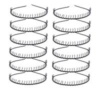 NOLITOY 24 piezas Diadema de Dientes Negra para Cabello de Accesorios Sencillos para Mujer Banda Elástica Metálica Cómoda y Resistente para Uso Diario y Deporte