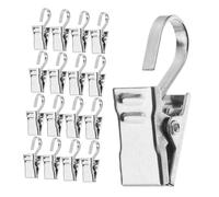 NOLITOY 25 Clips Colgantes de Acero Inoxidable Ganchos Metálicos Pequeños para Cortinas Pinzas Reforzadas para Colgar Luces Fotos y Toldos Aptos para Camping y Decoración de Fiestas