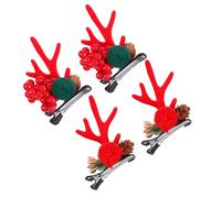 NOLITOY 2pares Horquilla de Asta de Ciervo para Navidad Forma de Piña y Frutos Horquillas Orejas de Asta Pinzas Pelo Navideñas Accesorios Pelo de Fiesta