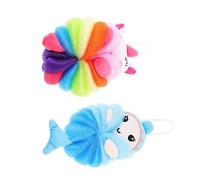 NOLITOY 2piezas Bola De Baño De Dibujos Animados Esponjas Exfoliantes Corporales Lufa Baño Esponja De Ducha