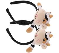 NOLITOY 2piezas Diadema De Cuerno Divertida Diadema De Pelo De Vaca Para Fiestas De Año Accesorio Cabello Forma De Buey