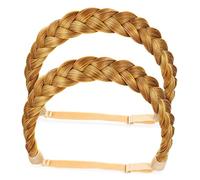 NOLITOY 2piezas Diadema Trenzada De Dos Para Niñas Accesorio Elástico Clásico Diadema Ancha Con Diseño Único Para y