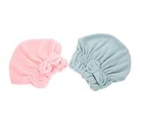 NOLITOY 2piezas Gorros para Secar el Cabello Toallas de Coral Cabello Secador de Pelo Rápido Gorros de Baño para Mujer Absorción de Agua Uso Después del Baño