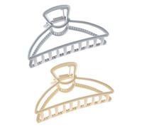 NOLITOY 2piezas Horquilla Retro Elegante Pinza Cabello de Aleación Zinc Diseño de Líneas y Huecos para Mujer Pinzas Grandes Cabello de Mandíbula para Uso Diario y Eventos Formales