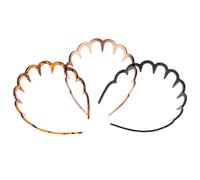 NOLITOY 3 Diademas Dentadas Unisex de Plástico Peine Antideslizante, Colores Negro, Marrón y Café Oscuro Flores, Accesorios Cabello en Actividades Diarias y Deportivas