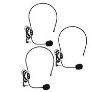 NOLITOY 3 Micrófonos de Diadema Cable Negros para Amplificador de Voz Portátil, Micrófono Montado Cabeza Ligero para Enseñanza, Presentaciones y Turismo