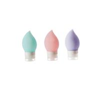 NOLITOY 3 piezas Botellas de Silicona para Viaje Set Portable Dispensadores Líquidos Recargables Colores Rosa Azul Púrpura Contenedores para Loción Jabón Corporal
