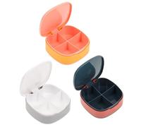 NOLITOY 3 Piezas Pequeño Pastillero Portátil con Tapa Compartimentos Sellados para Suplementos y Medicamentos Estuche Ligero y Compacto para Viaje Colores Azul Rosa y Gris
