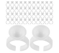 NOLITOY 300 Anillos de Pigmento Pequeños para y Extensiones de Pestañas Soporte Plástico Resistente para Pegamento y Accesorios Profesionales para Arte de Uñas y Maquillaje