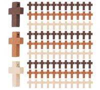 NOLITOY 300 Dijes de Cruz Religiosa de Madera Vintage Colgantes Mini 22X15 MM para Joyería Católica y Manualidades Cruces de Oración para Pulseras y Regalos de Confirmación Color Crema