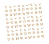 NOLITOY 300 Piezas Retro Color Wooden Flower Bird Cutouts Small Wood Slices DIY Craft Pieces For Wall Decor And Creative Home Art Projects