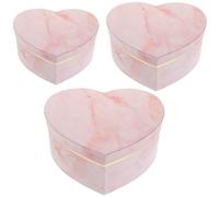 NOLITOY 3piezas Caja De Papel Forma De Corazón Acabado De Mármol Para Arreglos y Almacenamiento De Para San Valentín y Cumpleaños