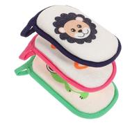 NOLITOY 3piezas Esponjas De Baño Para Bebés De Absorbente Exfoliantes Suaves Para Recién Nacidos y Niño Niña Pequeños Diseño De Dibujos Animados Con Gancho Fácil De Agarrar y Usar