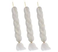 NOLITOY 3piezas Extensiones De Pelo Trenzado De Colores Pelucas Sintéticas Postizo Personalizable