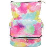 NOLITOY 3piezas Neceser De Tres Estampado Tie-Dye Neceser De Maquillaje Portátil para Viaje Bolsa Multiusos para Cuidado Piel para Maquillaje Viajes