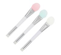 NOLITOY 3piezas Pinceles De Silicona Para Faciales De Aplicador Doble Cabezal Transparente Azul Rosa Herramienta De Maquillaje Para Tratamientos De