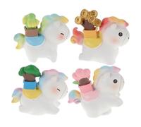 NOLITOY 4 Figuras Miniatura de Caballos de Resina para Micropaisajes Decoración de Escritorio y Hogar Estatuas Pequeñas de Resina para Oficina Símbolo de Progreso y Fuerza Pack de 4