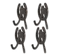 NOLITOY 4 Ganchos de Hierro Forjado en Forma de Herradura para Colgar Llaves, Resistentes y Decorativos Hogar y Cualquier Habitación