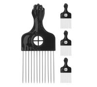 NOLITOY 4 Peines Metálicos para Cabello Rizado y Afro para Hombres Peine Púas de Acero Inoxidable para Peinar Cabello Grueso y Moldear Peinados Clásicos Herramienta Profesional para Uso