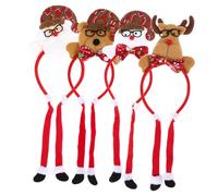 NOLITOY 4 Piezas Accesorios de Pelo con Diseño de Muñeco Santa para Fiestas y Suaves y Fáciles de Usar