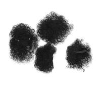 NOLITOY 4 Piezas Afro Peluca Rizada Sintética con Pasador Moño para Fiestas y Fotos Accesorios de Cabello Negro Estilo Afro para Niñas