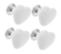 NOLITOY 4 piezas Botones Pulsadores de Inodoro con Diseño Forma de Corazón Accesorios para Tanque de Cisterna Fáciles de Instalar de Blancas Decorativas para Baño