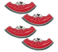 NOLITOY 4 piezas Broches de Sandía Esmaltados Clips de Solapa de Aleación de Zinc Accesorios Coloridos para Ropa y Bolsos Diseño Frutal Divertido para Mujeres y Fiestas