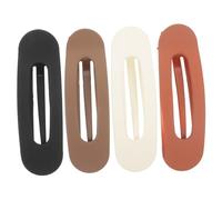 NOLITOY 4 piezas Clips de Pelo Planos de Plástico Duraderos Unidades Colores Beige Negro para Peinados y Sección de Cabello Accesorios Elegantes para Mujeres y Niñas