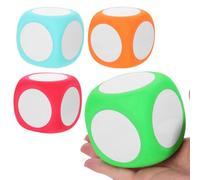 NOLITOY 4 Piezas Dados de Espuma Borrado Seco Multipropósito Dados Educativos Reutilizables con Superficie para Escribir Herramienta Interactiva para Aula y DIY