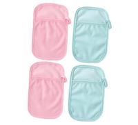 NOLITOY 4 piezas de Baño para Niña Manopla Doble Cara con Anillo para Dedo Toallitas de Ducha Infantiles Cómodas y Resistentes para Recién Nacidos Color Aleatorio Color Aleatorio