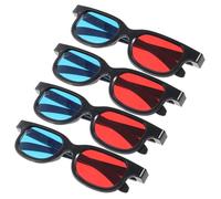 NOLITOY 4 piezas Gafas de Plástico para Ver Películas Tv y Proyector Lentes Rojos y Azules Resistentes y Cómodas para Entretenimiento Casa