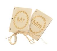 NOLITOY 4 Piezas Libro De Votos Matrimoniales Hecha Mano Cuaderno De Votos De Madera para Boda Papel Kraft Obsequio De Compromiso para Sr y Sra