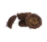 NOLITOY 4 Piezas Nido Artificial de Ratán de Decoración Natural para Jardín Fiesta y Manualidades Ligero y Duradero para Exteriores y Regalos