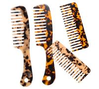 NOLITOY 4 Piezas Peine de Mármol Estampado de Leopardo Antiestático para Desenredar el Cabello Unidades Tipo de Cabello Peine Grueso y Rizado