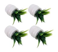 NOLITOY 4 Plantas Artificiales en Macetas Miniatura para Casa de Muñecas Bonsáis Artificiales Verdes Decoración Realista Mantenimiento para Manualidades y Accesorios de Juguete