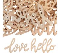 NOLITOY 40 Piezas de Letras de Madera Huecas Love y Hello para Manualidades Decoración Creativa para Bodas y San Valentín Madera Lisa para Proyectos Artesanales
