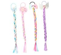 NOLITOY 4piezas Accesorios Cabello Trenzados Cintas Cabello Decorativas Coleteros Trenzados para Extensiones de Coleta Uso para Fiestas y Eventos Especiales