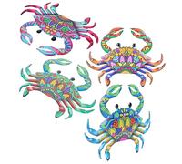 NOLITOY 4piezas Adornos De Cangrejo De Hierro Para Colgar De Decoraciones De Jardín y Artesanía De Hierro Para Decoración Del Hogar y Jardines