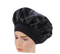 NOLITOY 4piezas Gorro De Dormir De Borde y Alta Resiliencia Color Negro Protección Para Cabello Sueño