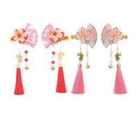 NOLITOY 4piezas Pinza Pelo Estilo Japonés de Flor Kimono Pinza Lateral con Borla Horquilla Japonesa para Disfraz de Cosplay Accesorio de Peinado para Fotos